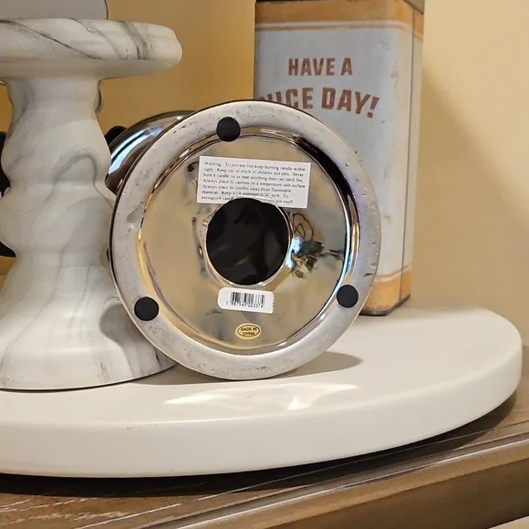 BBW - CANDLE PEDESTALS - You Choose Silver Or Marble - Picture 2 of 3